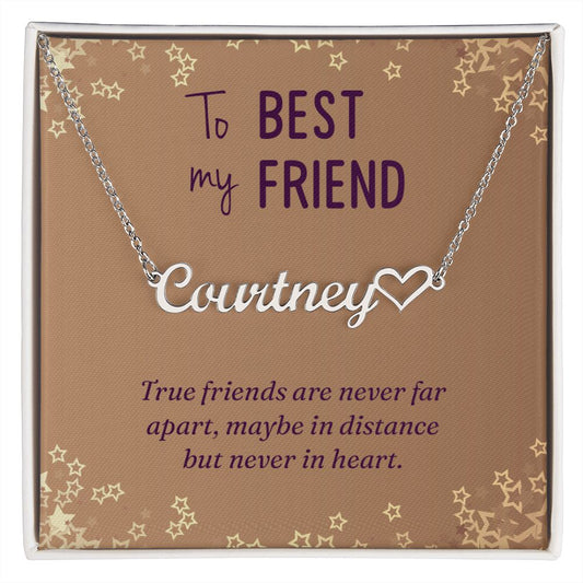 Best Friend - Personalized Heart Name Necklace