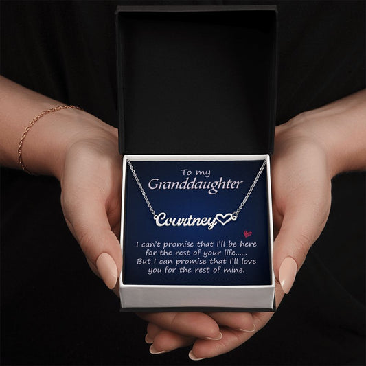 Granddaughter - Personalized Heart Name Necklace