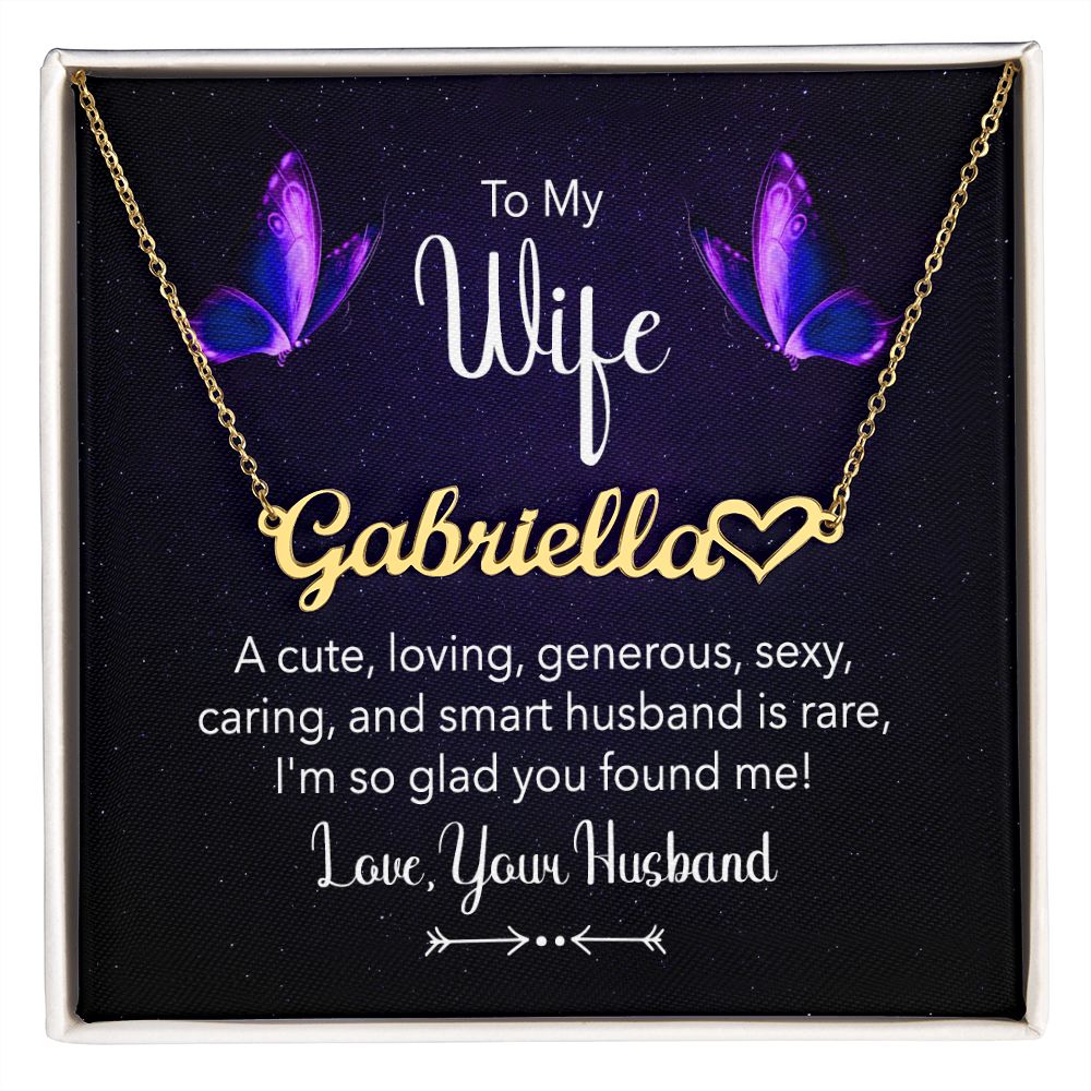 Wife - Personalized Heart Name Necklace