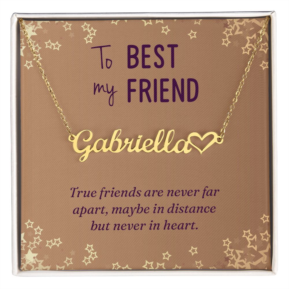 Best Friend - Personalized Heart Name Necklace