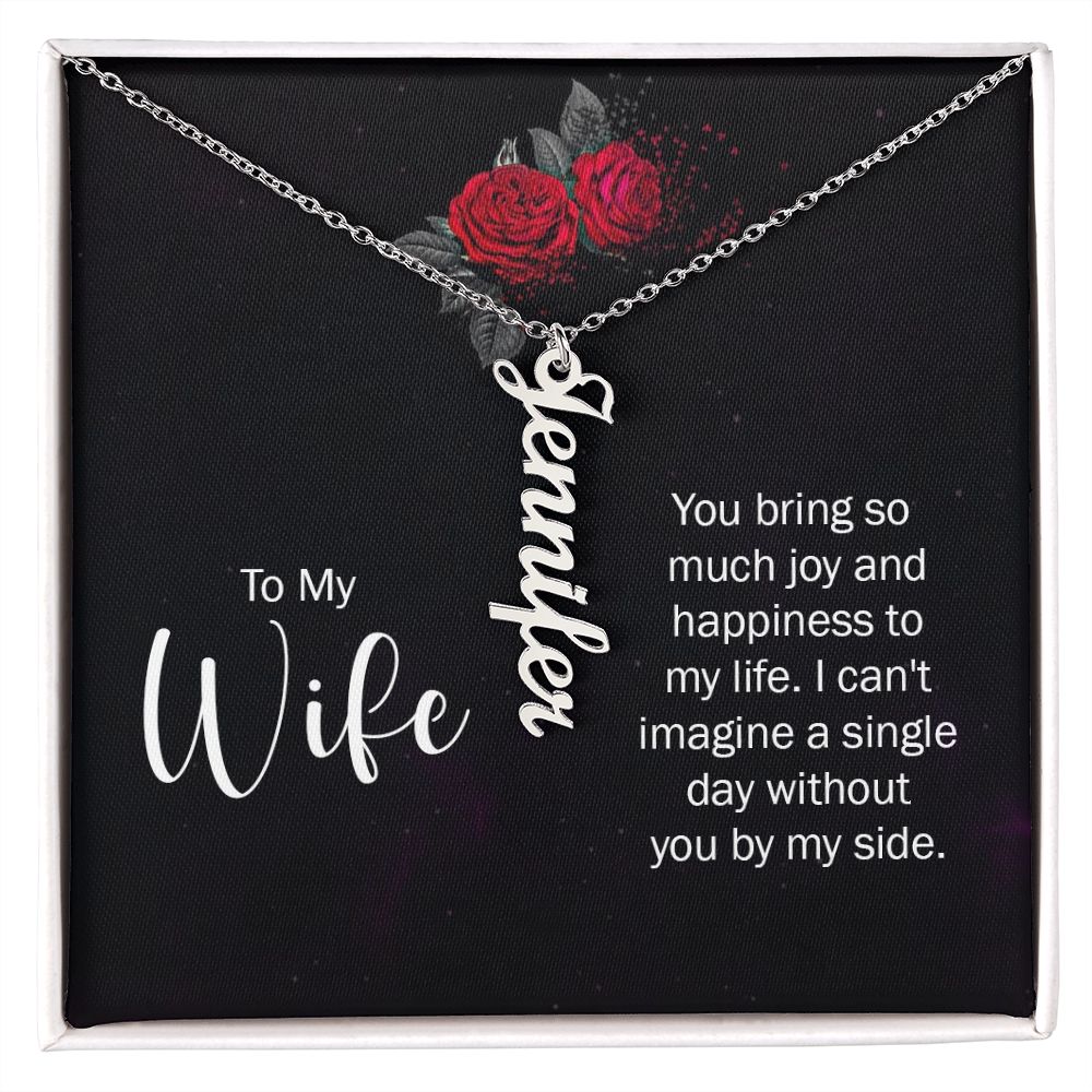 Wife - Vertical Name Necklace