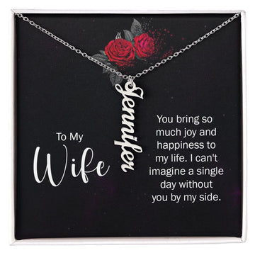 Wife - Vertical Name Necklace