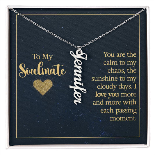 Soulmate - Vertical Name Necklace