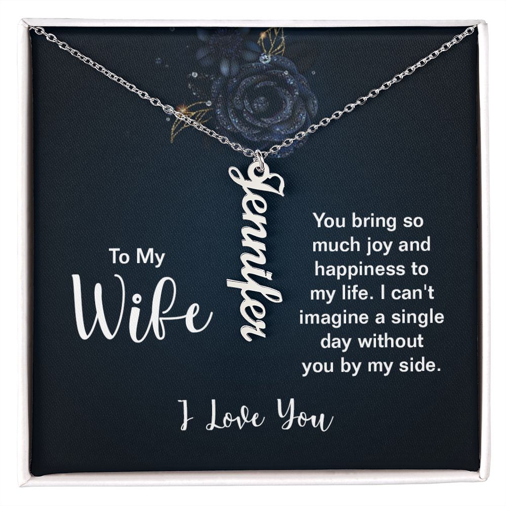 Wife - Vertical Name Necklace