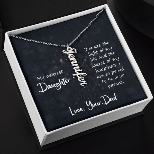Daughter - Vertical Name Necklace