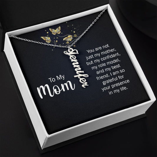 Mom - Vertical Name Necklace