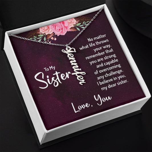 Sister - Vertical Name Necklace