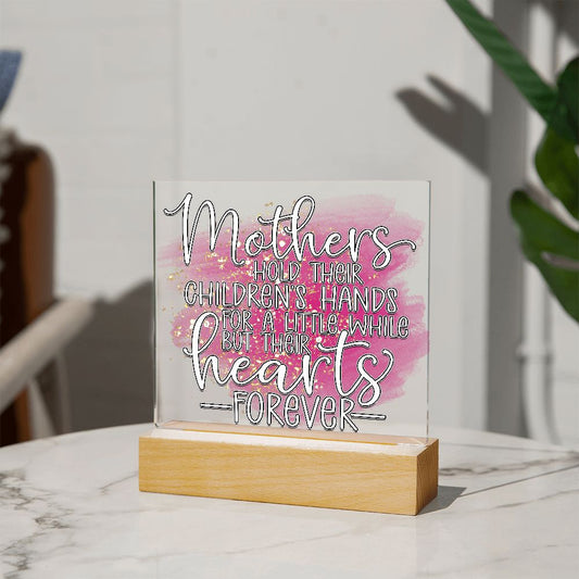 Mom - Hearts Forever - Square Acrylic Plaque