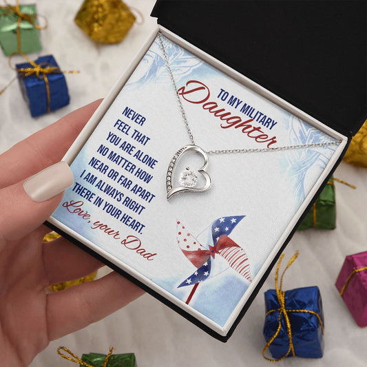 Military Daughter - In Your Heart - Forever Love Necklace
