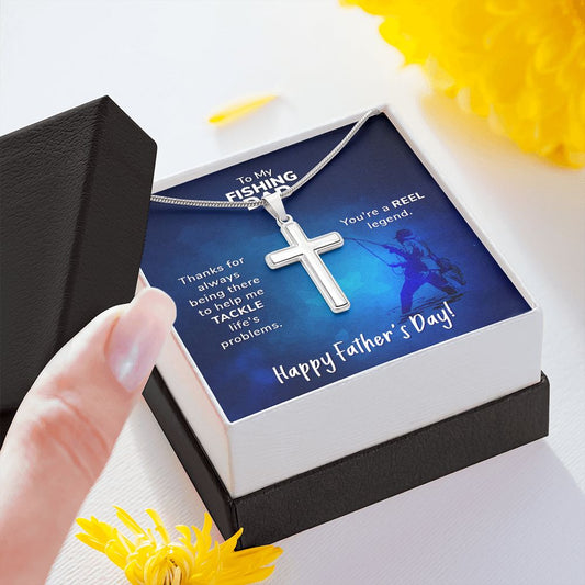 Fishing Dad - Father's Day - Cross Chain Necklace