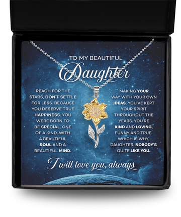 Daughter - Beautiful Soul - Sunflower Necklace