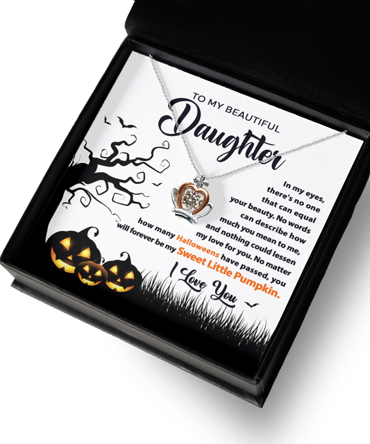 Daughter-Sweet Little Pumpkin-Crown Necklace