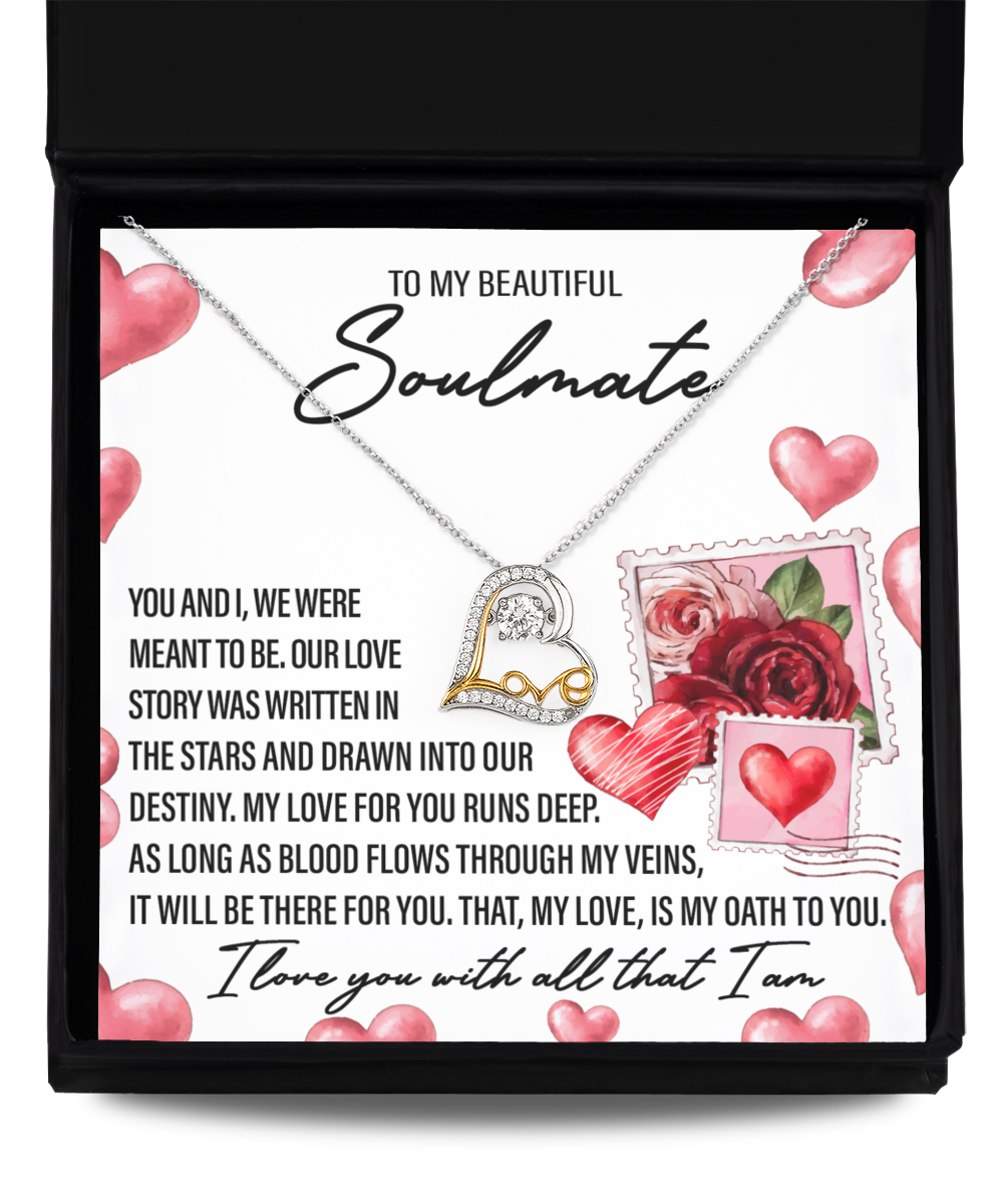 Soulmate-Meant To Be- Love Dancing Necklace