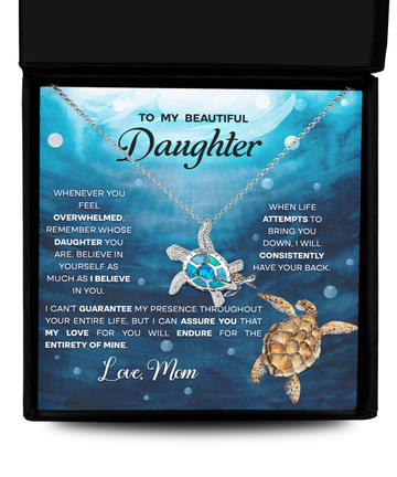 Daughter - Believe In Yourself - Opal Turtle Necklace