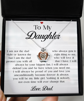 Daughter - Forever & Always - Crown Necklace