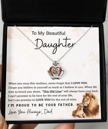 Daughter - I Love You - Crown Necklace