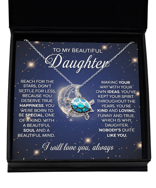 Daughter - Reach For The Stars - Opal Turtle Necklace