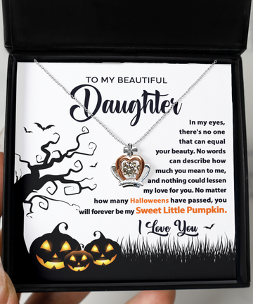 Daughter-Sweet Little Pumpkin-Crown Necklace