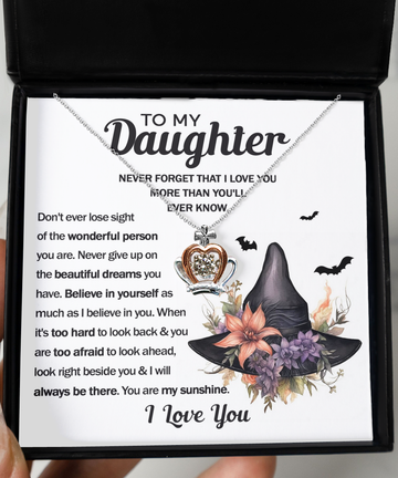 Daughter-Always Be There-Crown Necklace