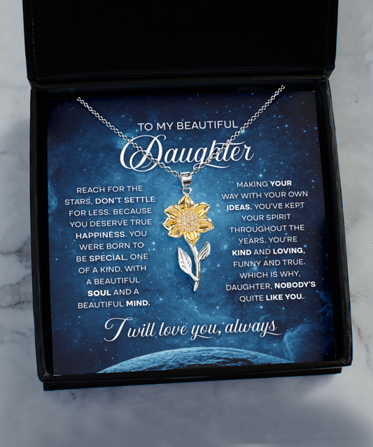 Daughter - Beautiful Soul - Sunflower Necklace