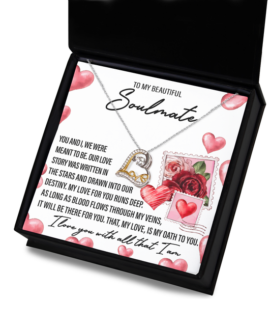 Soulmate-Meant To Be- Love Dancing Necklace